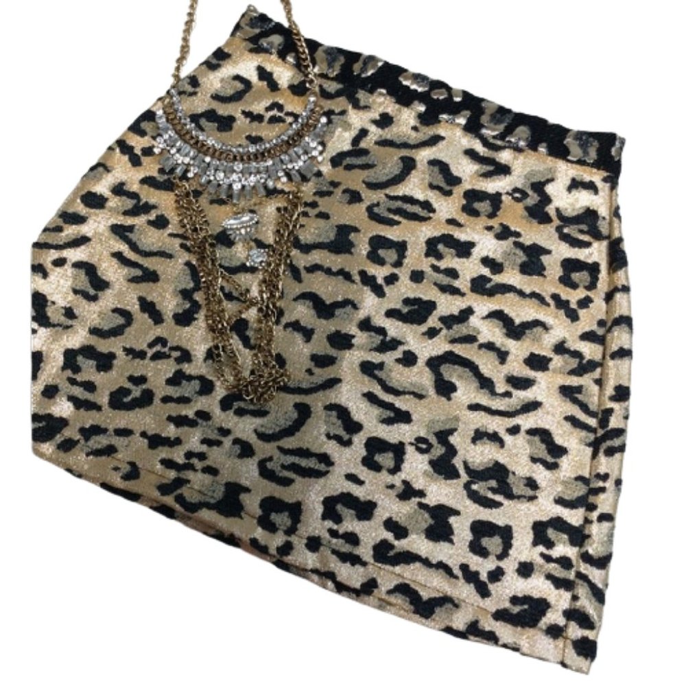 $68 TOPSHOP metallic embroidered cheetah print - Picture 1 of 5